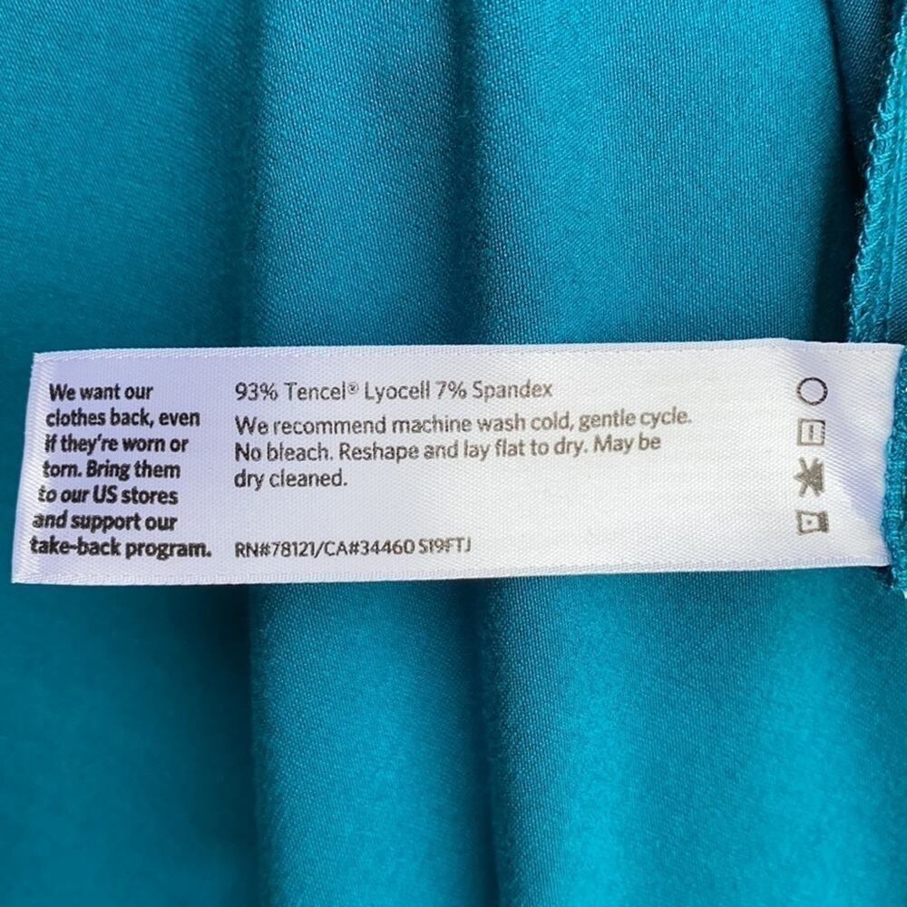 Eileen Fisher NWT Drop Waist Dress M Jasper Blue Teal Tencel Jersey Quiet Luxury - Picture 7 of 8